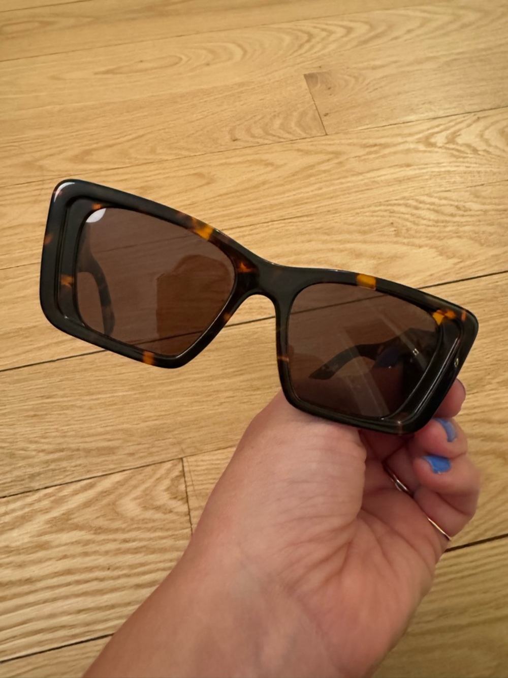 Authentic Prada Tortoiseshell acetate rectangle Sunglasses with Brown Lenses